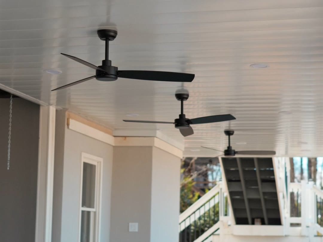 Finished underdeck ceiling over a dry patio